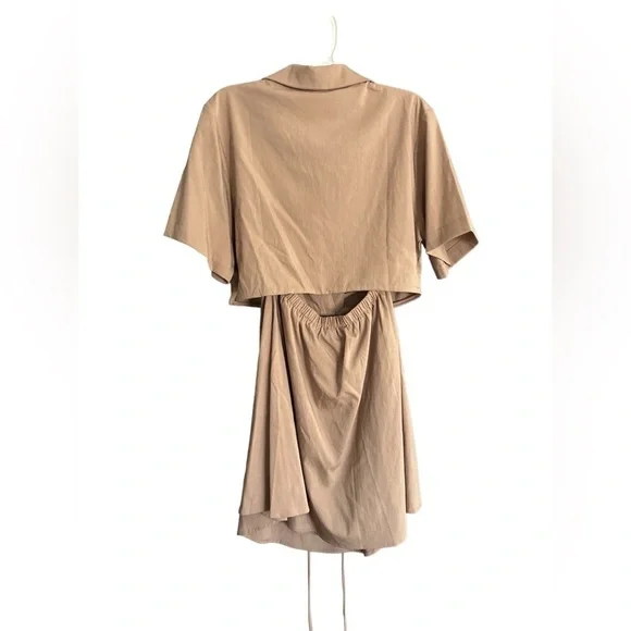 En Saison Beverly Mini Shirt Dress in Khaki Medium NWT Troop Beverly Hil… - Picture 6 of 7